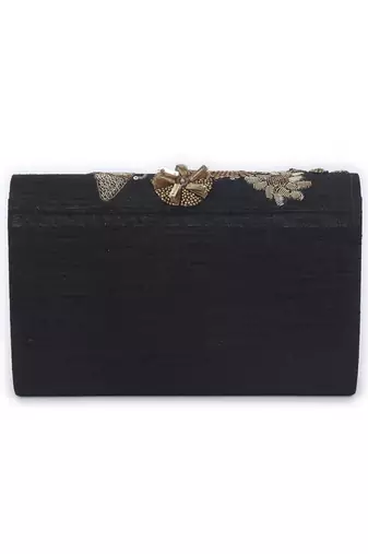 Mix media black clutch