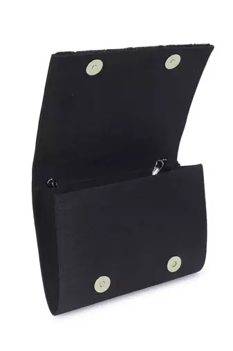 Mix media black clutch