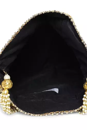 Black paisley potli