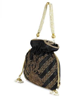 Black zardosi potli 1