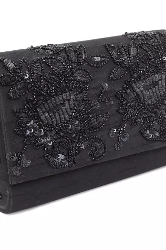 Black on black clutch
