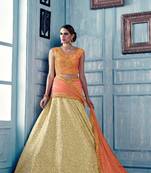 Multicolor embroidered net semi stitched lehenga with dupatta