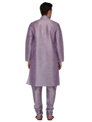 Purple Plain Dupion Silk Kurta Pajama 4