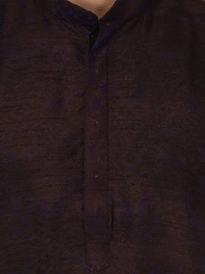 Purple Plain Dupion Silk Kurta Pajama 5