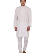 White Plain Cotton Kurta Pajama