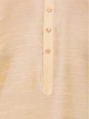 Gold Plain Silk Blend Kurta Pajama 5