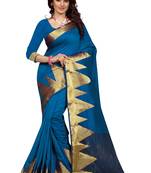 Sky blue woven art silk saree with blouse