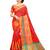 Orange woven art silk saree with blouse