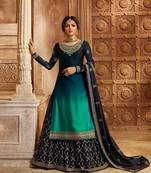 Multicolor embroidered satin salwar