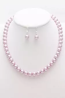 Pink Pearl Necklace Sets