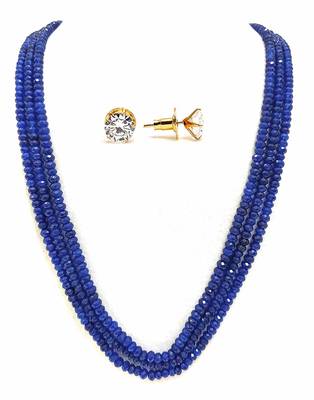 Blue Color Semi Precious Women Onyx Necklace Sets 1