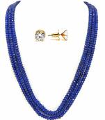 Blue Color Semi Precious Women Onyx Necklace Sets