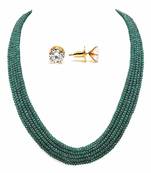 Green Color Semi Precious Beads Women Onyx Necklace Sets