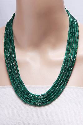 Green Color Semi Precious Beads Women Onyx Necklace Sets 2