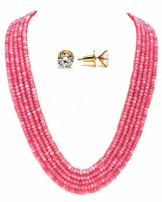 Pink Onyx Multilayer Women Necklace Sets 1