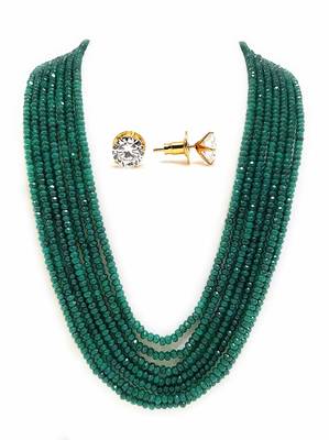 Green Onyx Multilayer Women Girls Necklace Sets 1