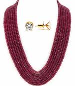Maroon Onyx Multilayer Semi Precious Women Necklace Sets