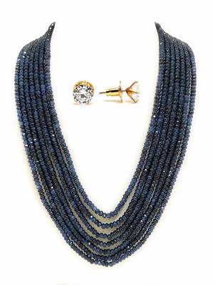 Blue Onyx 7 Layered Necklace Sets Women 1