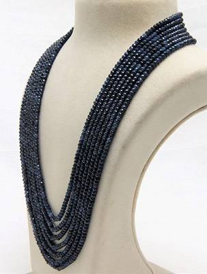 Blue Onyx 7 Layered Necklace Sets Women 2