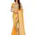 Yellow printed georgette saree with blouse