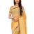 Yellow printed georgette saree with blouse