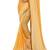 Yellow printed georgette saree with blouse