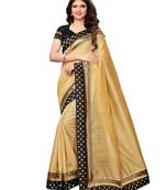 Beige woven bhagalpuri silk saree with blouse