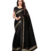 Black woven bhagalpuri silk saree with blouse