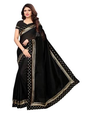 Black woven bhagalpuri silk saree with blouse 2