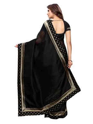 Black woven bhagalpuri silk saree with blouse 3