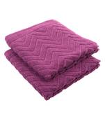 Chevy Solid Cotton Purple Hand Towel 16 X 24 inch Pack of 2 GSM 450