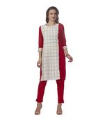 Red plain cotton kurti