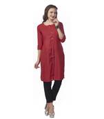 Pink plain rayon kurti