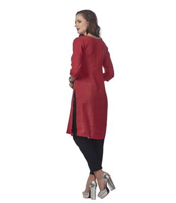 Pink plain rayon kurti 2