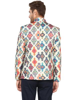 Multicolor Printed Polyester Bandhgala Suit 5