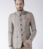 Multicolor Printed Polyester Bandhgala Suit