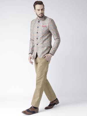 Multicolor Printed Polyester Bandhgala Suit 2