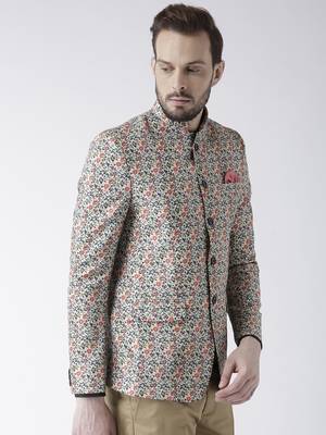 Multicolor Printed Polyester Bandhgala Suit 4