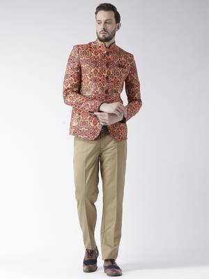Multicolor Printed Polyester Bandhgala Suit 2