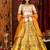 Yellow Embroidered Silk Semi Stitched bridal lehenga