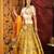 Yellow Embroidered Silk Semi Stitched bridal lehenga