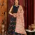 Navy Blue Embroidered Silk Semi Stitched bridal lehenga