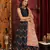 Navy Blue Embroidered Silk Semi Stitched bridal lehenga