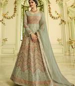Pista Green Embroidered Anarkali Dress with Stylish Dupatta