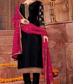 Black embroidered georgette salwar with dupatta