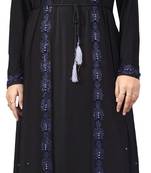 Black Embroidered Lycra Burka