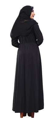 Black Embroidered Lycra Burka 4