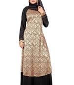 Black Embroidered Lycra Burka