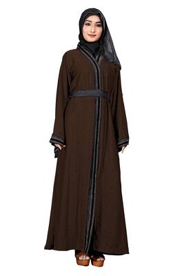 Brown Embroidered Nida Burka 3