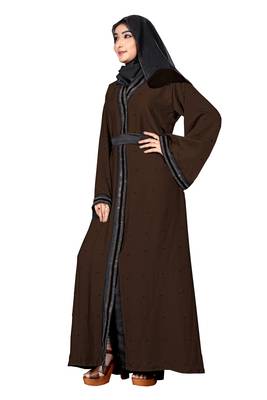 Brown Embroidered Nida Burka 4